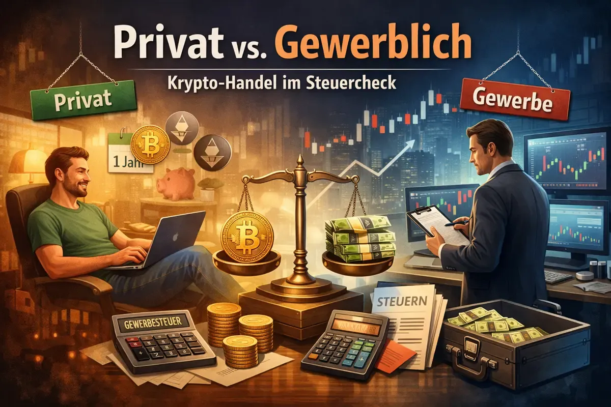 Featured image of Krypto gewerblich oder privat? Der entscheidende Unterschied einfach erklärt